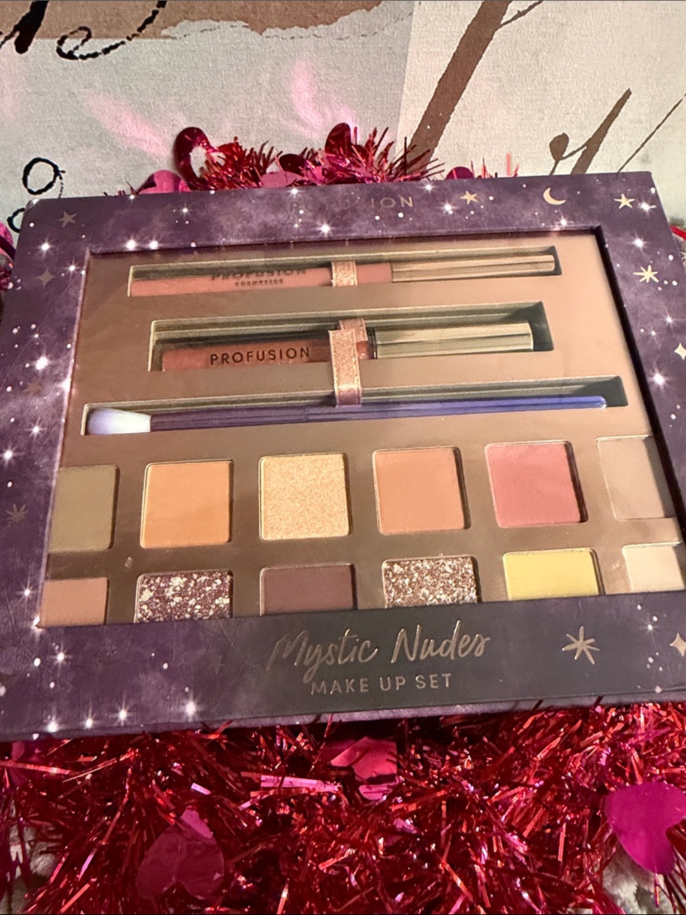 Profusion Cosmetics Mystic Nudes Eyeshadow & Face Set - Pink, Peach, Gold, Brown - Picture 2 of 2